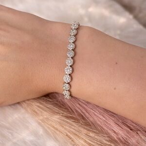 Moissanite Sterling Silver Adjustable Bracelet